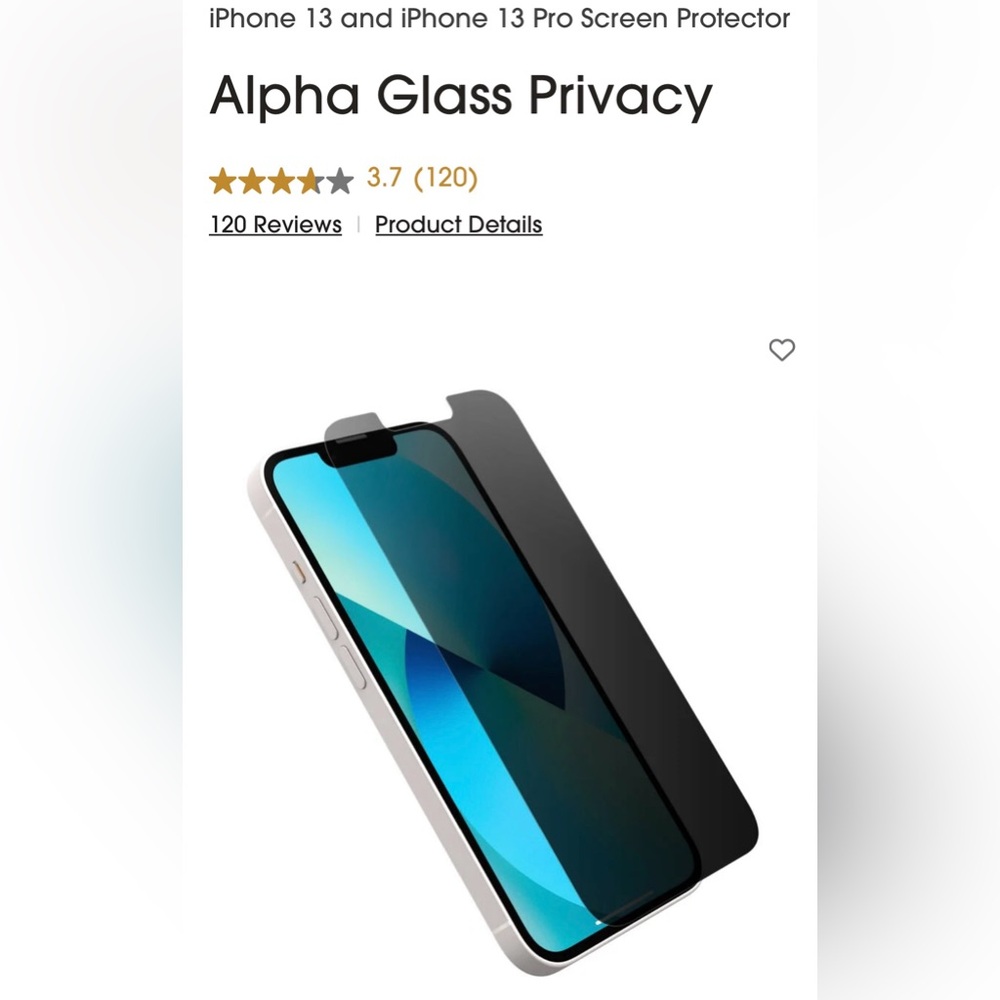 OTTERBOX: ALPHA GLASS PRIVACY IPHONE 13/PRO GLOBAL